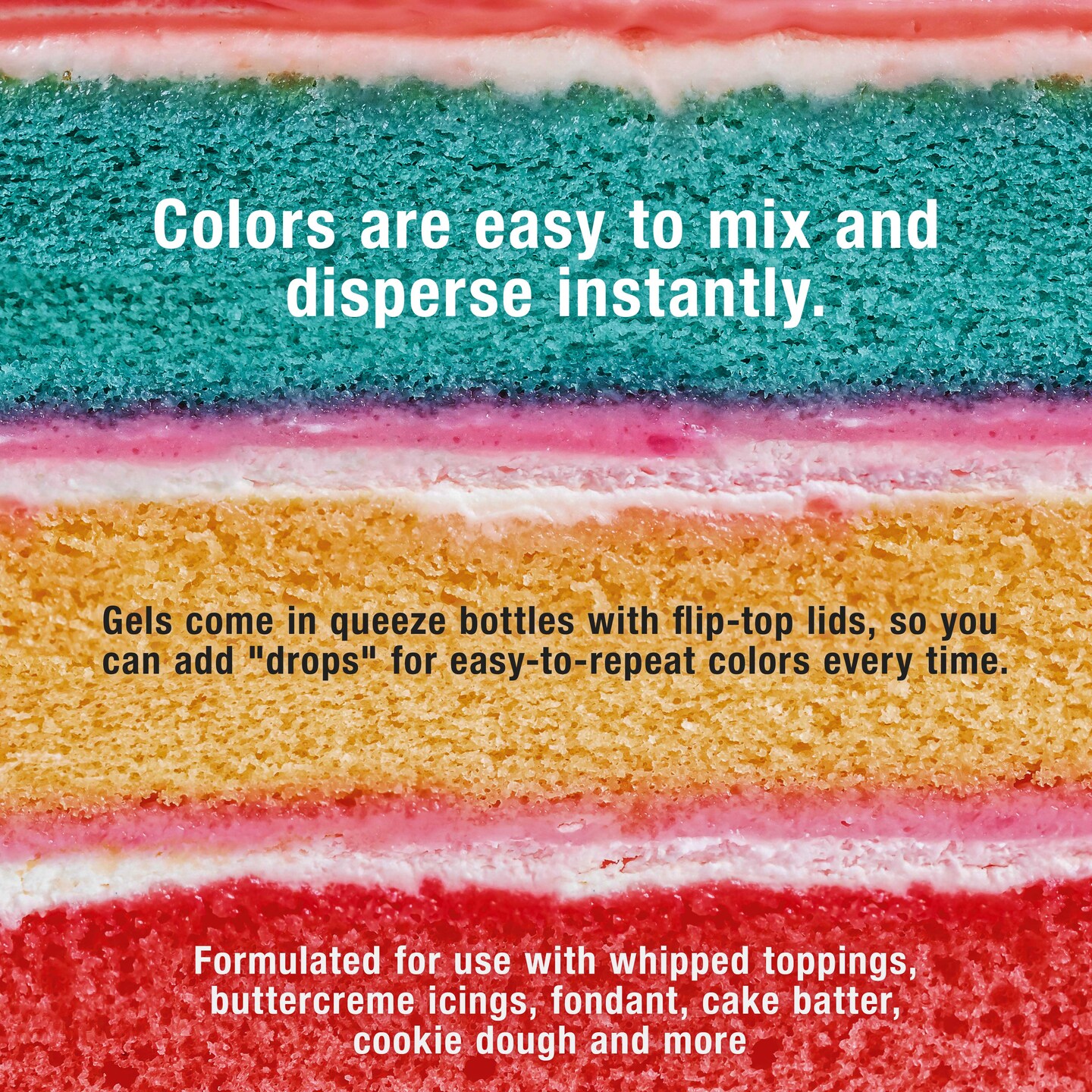 US Cake Supply by Chefmaster 6 Liqua-Gel Cake Color Kit, 0.7 fl. oz.