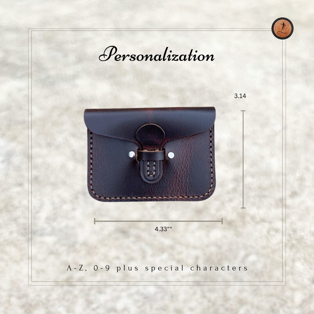 Handmade Leather Card Holder, Italian Waxed Leather Wallet, Custom