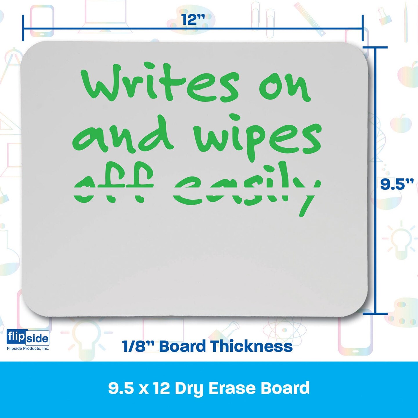 Dry Erase Board Bulk, 9.5&#x22; x 12&#x22;, Pack of 12