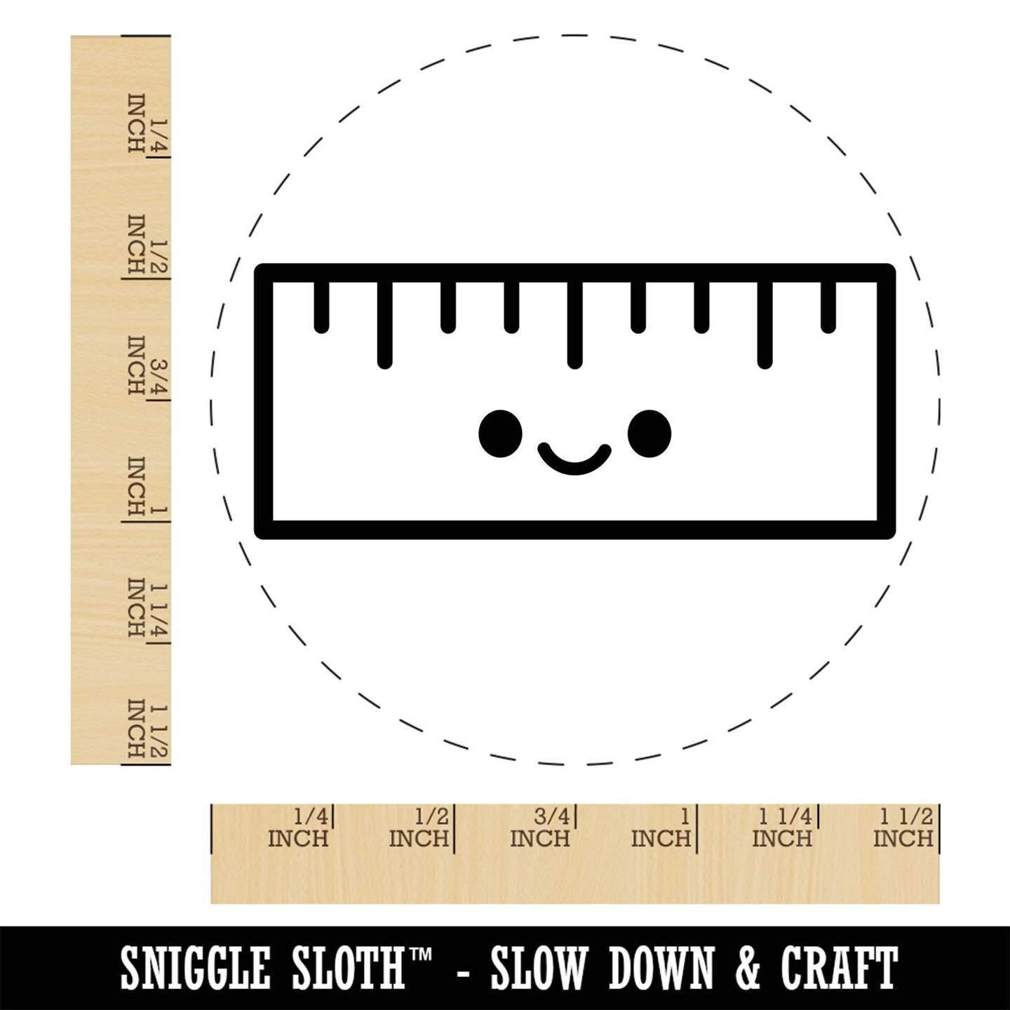 Kawaii Ruler Teacher School Self-Inking Rubber Stamp Ink Stamper for Stamping Crafting Planners