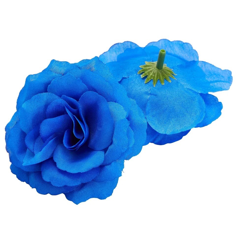 50 Pack Royal Blue Artificial Silk Roses