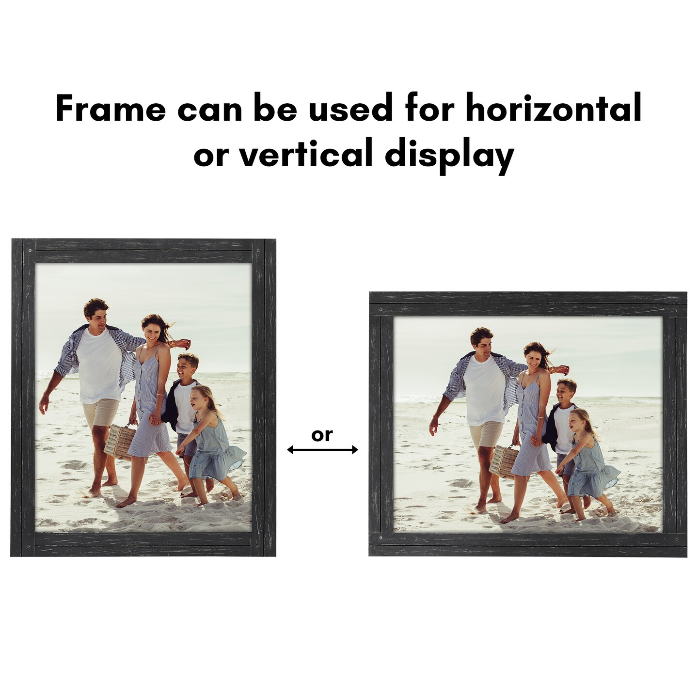 Americanflat Rustic Picture Frame - Modern Photo Frame for Unique Farmhouse Look - Polished Glass Cover - Hanging Hardware with Horizontal and Vertical Display - Includes Easel