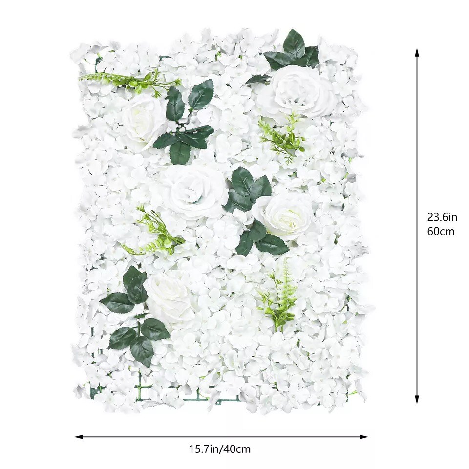 6-Pieces Hydrangea Rose Flower Wall Panels for Wedding Backdrops