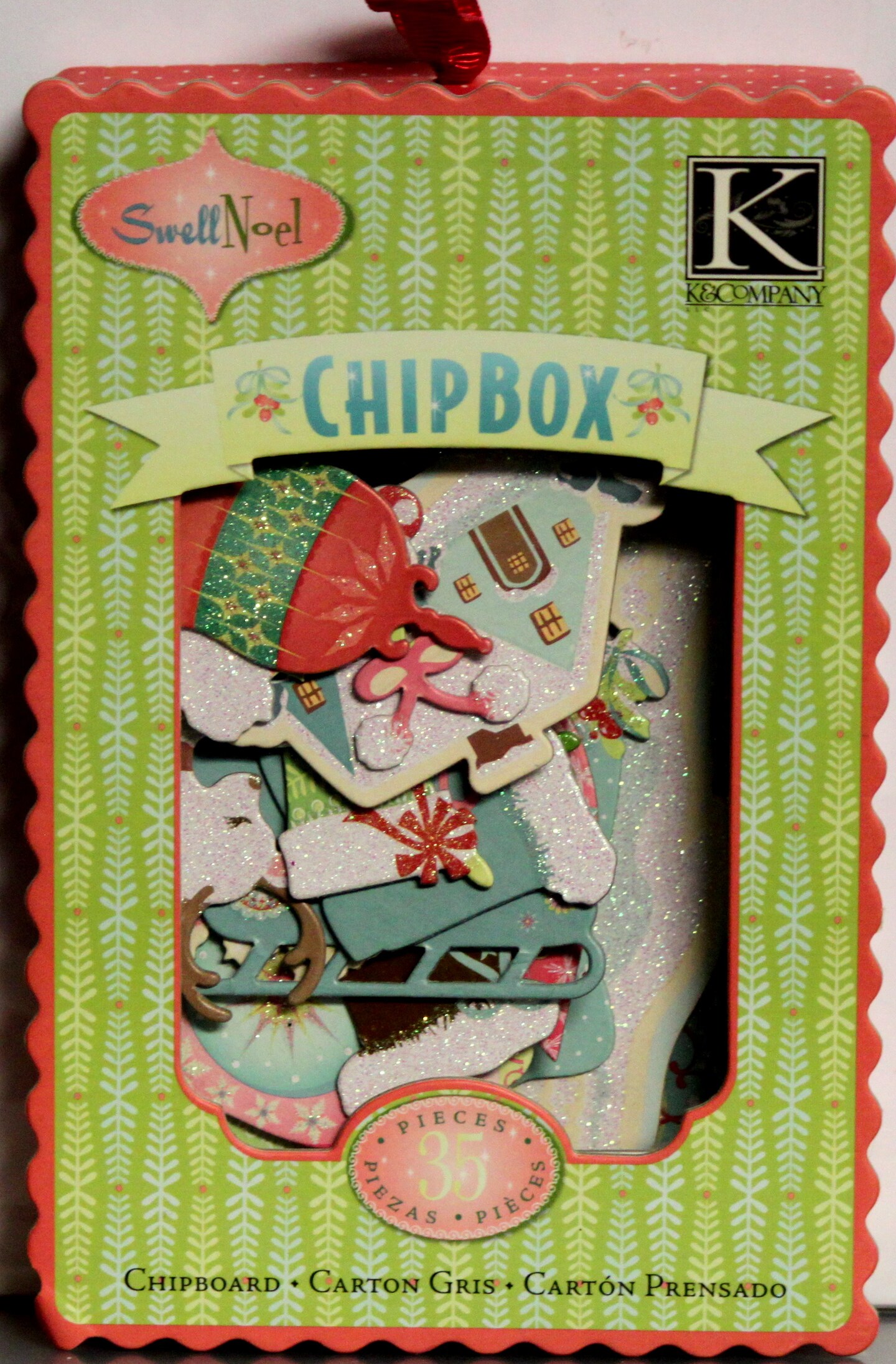 K &#x26; Company Swell Noel Snowflakes &#x26; Icons Chipboard Box Embellishments
