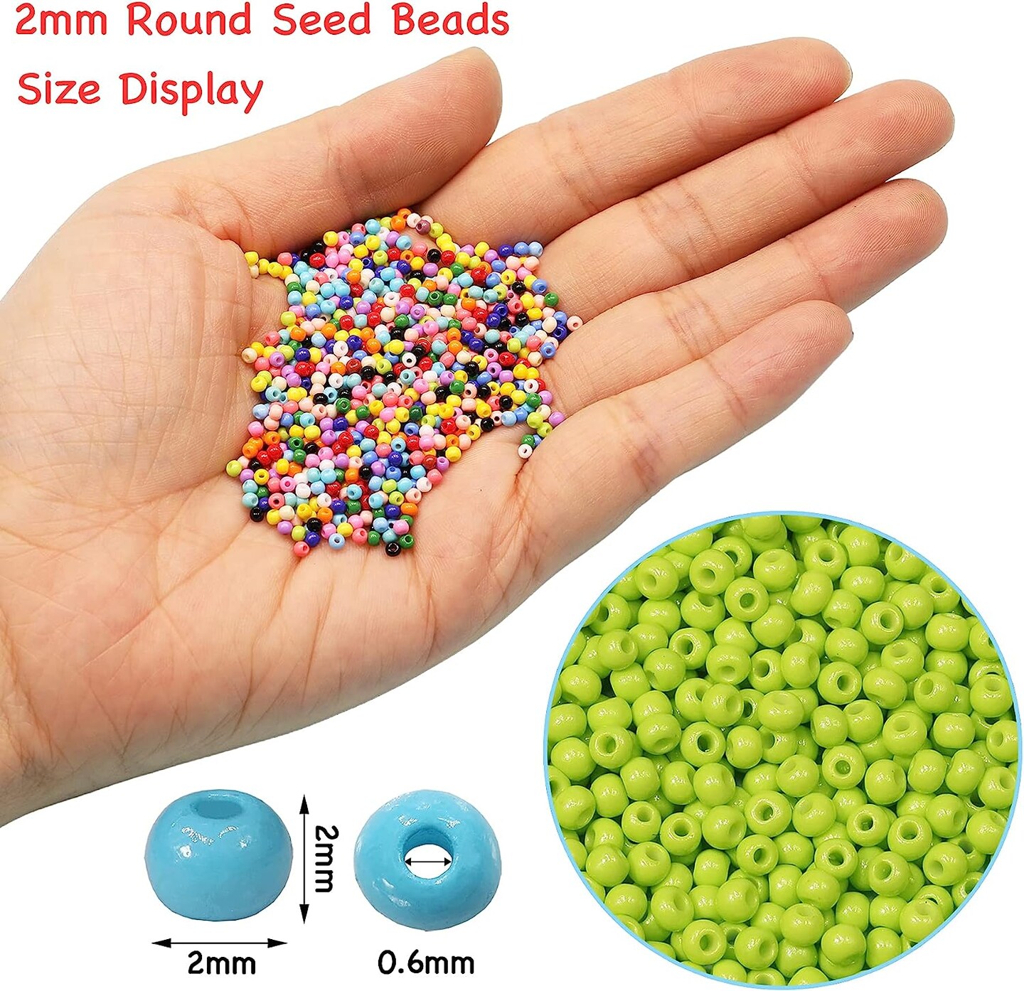 2mm Round 12/0 Seed Beads About 20000pcs in Box 28 Crayon Colors Seed Beads for Making Jewelry