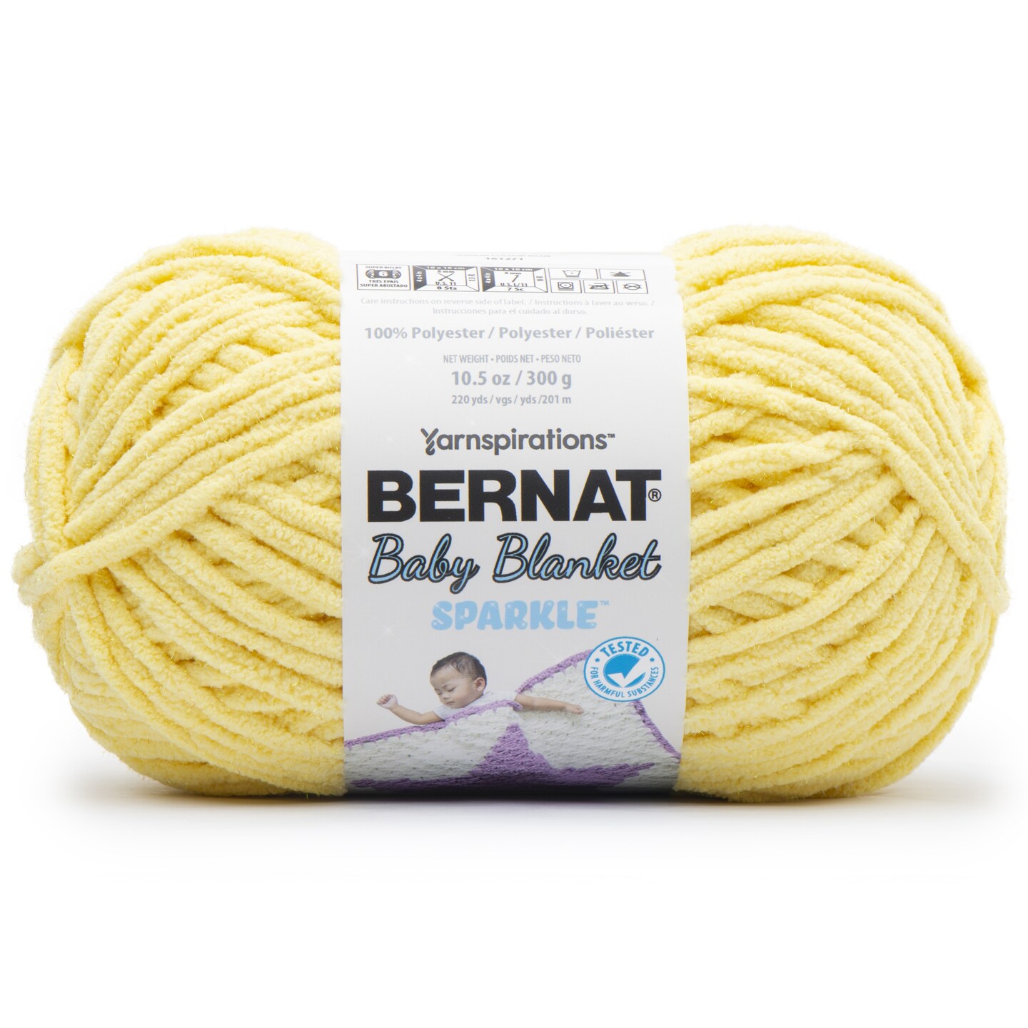 Bernat Baby Blanket Sparkle Yarn-Sunshine