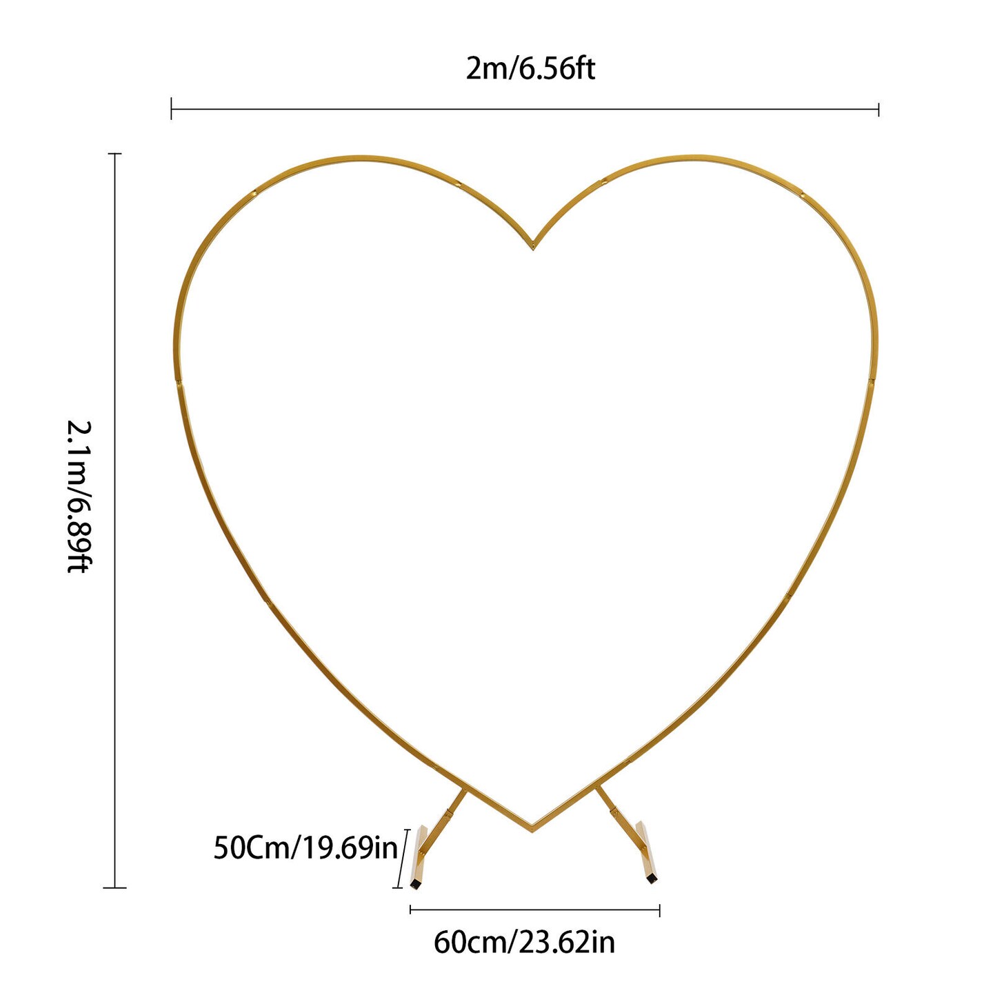 Kitcheniva Heart Shaped Gold Metal Balloon Arch Stand