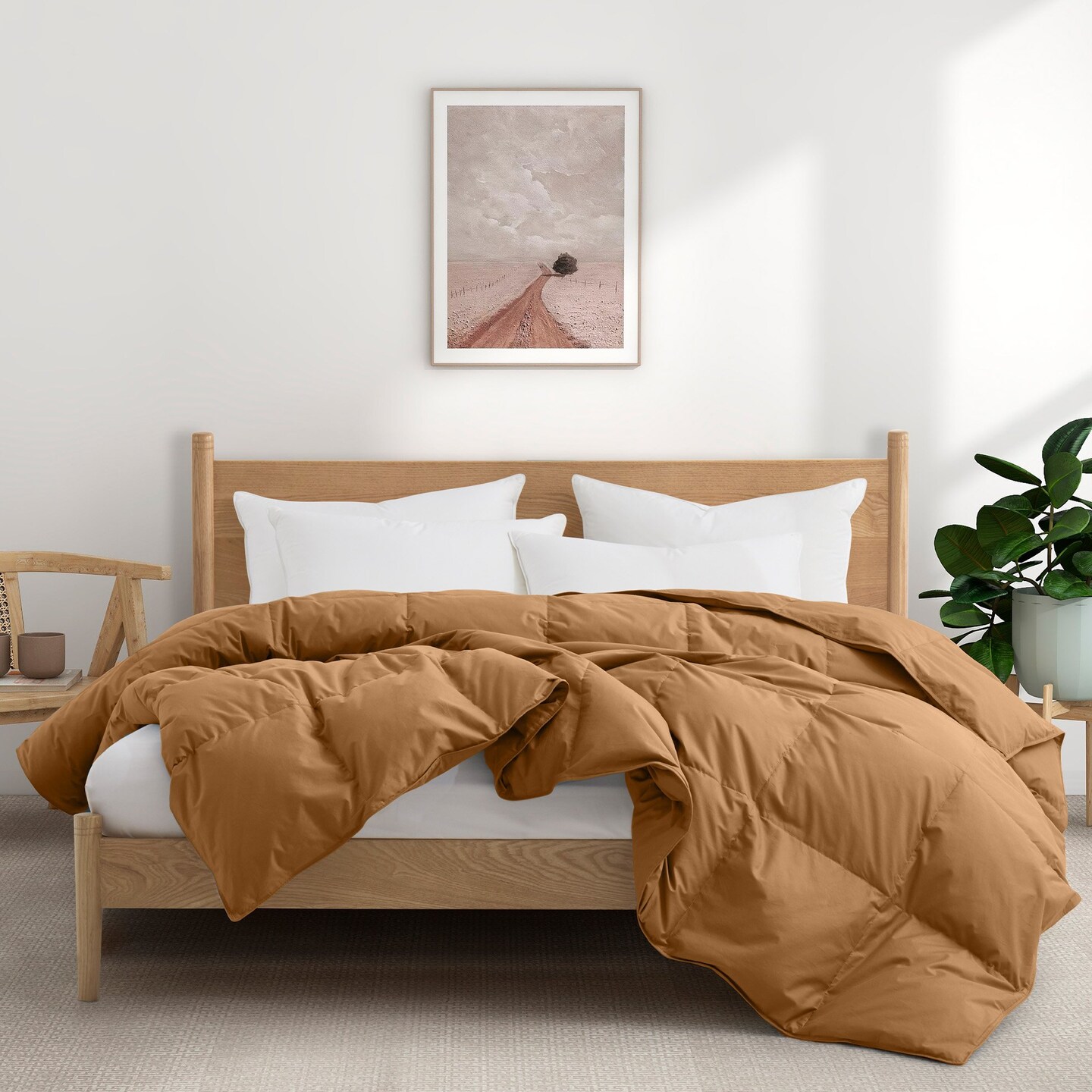 Puredown Organic Cotton Comforter Down Feather Twin Full Queen King All Season