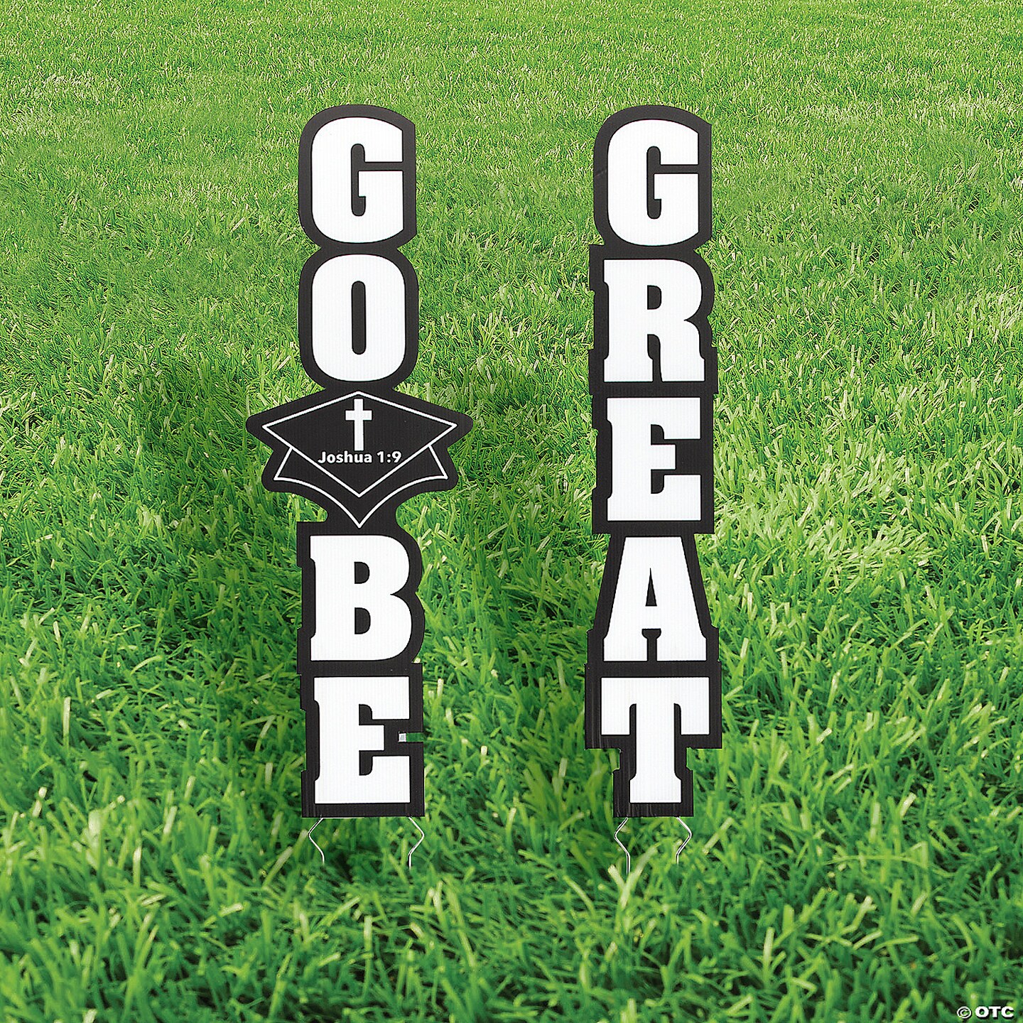 7 3/4" x 2 Ft. Religious Graduation Single-Sided Plastic Yard Stake Set - 2 Pc.