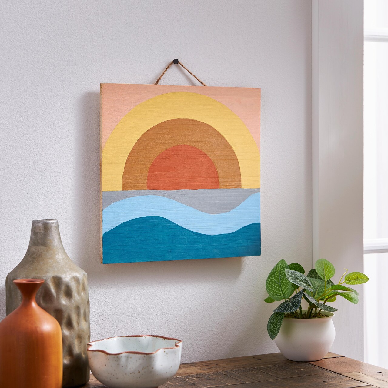 Sunday MakeBreak: Sunrise Wood Plaque Painting