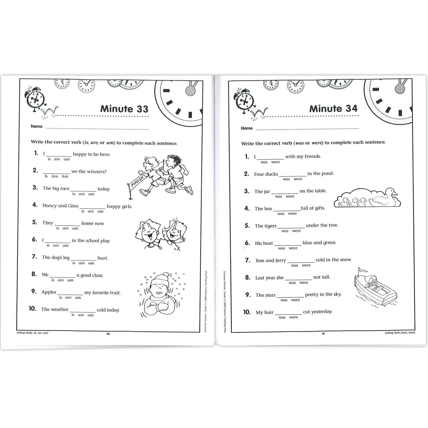Grammar Minutes Workbook, Grade 1