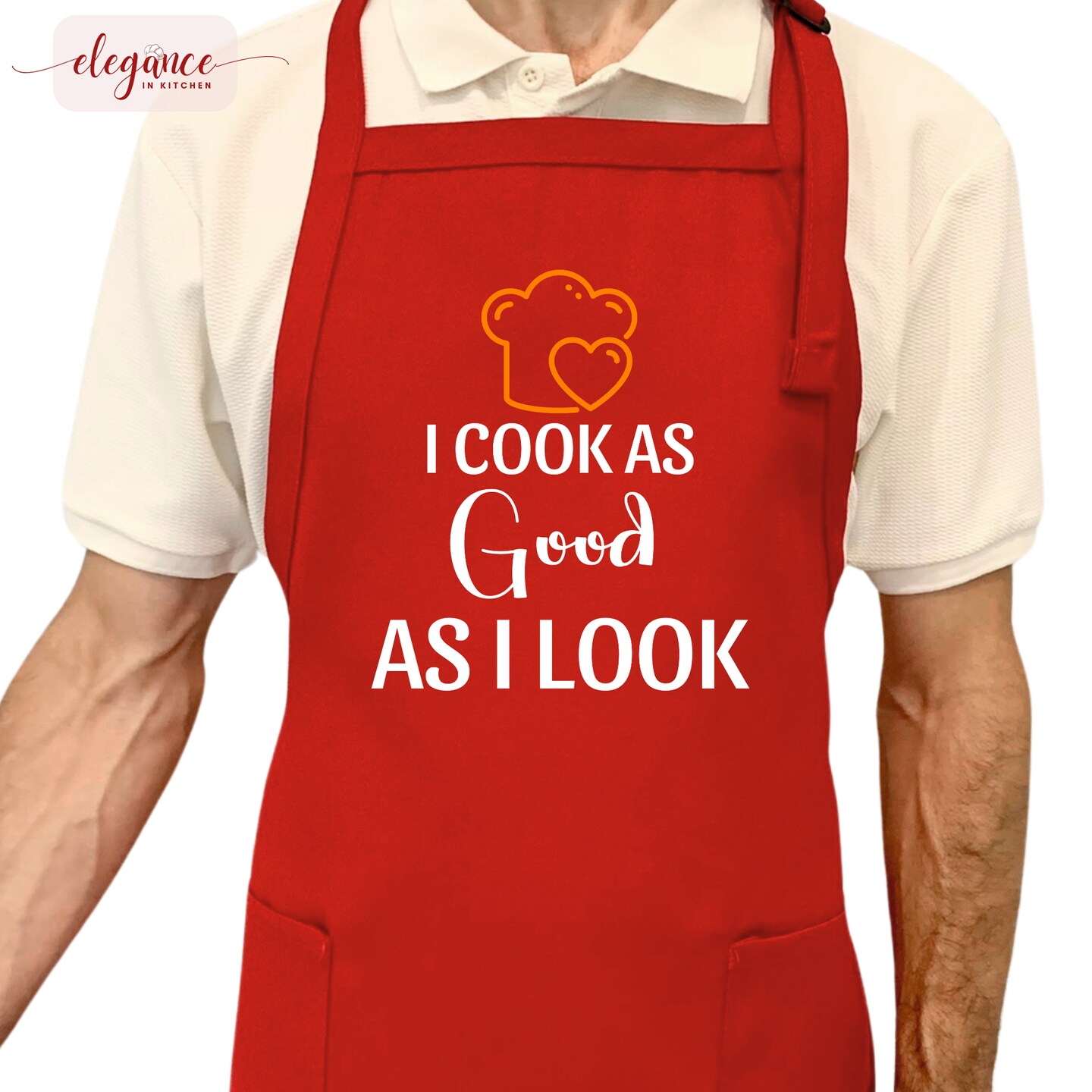 I Cook As Good As I Look Funny Dad Apron, First Time Dad Fathers Day Gift, Grilling Apron with Pockets, Gift For Grandpa product 4