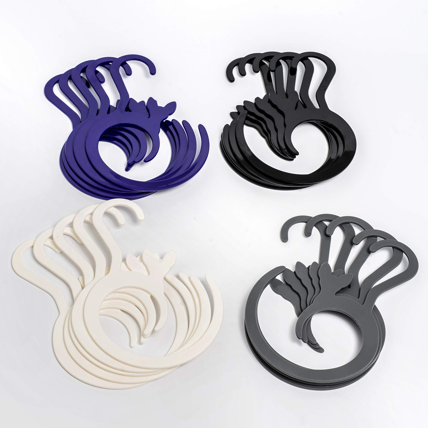 Kotomoda Belt Rack Scarf Ring Hangers NonSlip Ties Haning Hook Closet Organizer Accessory Holders for Ties Scarves Belts and Jewelry and Sphynx Cat Clothes (Violet 1)