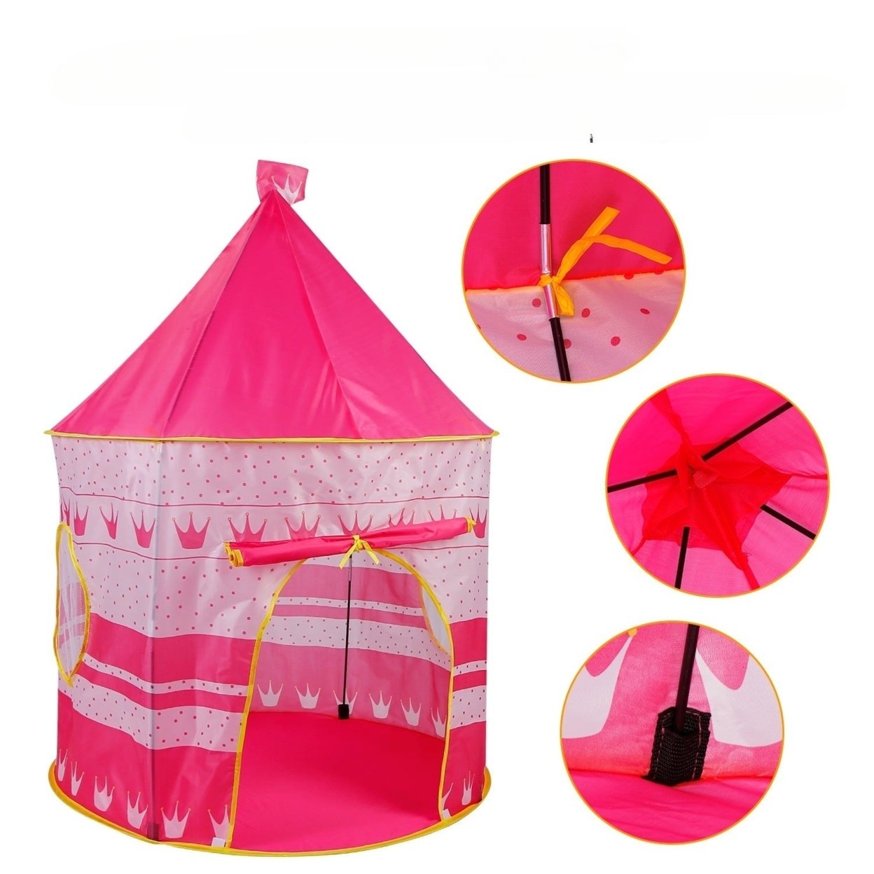 Kids Play Tent Foldable Pop Up Children Play Tent Portable Baby Play House Castle With Carry Bag Indoor Outdoor Use