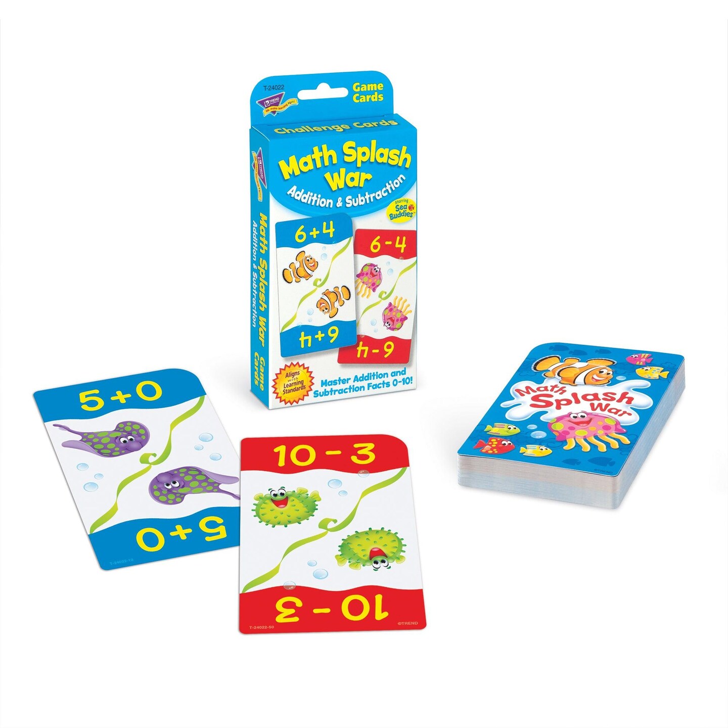 Math Splash War Addition &#x26; Subtraction Challenge Cards&#xAE;, 6 Packs