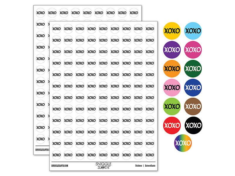 XOXO Hugs Kisses Love Fun Text 200+ 0.50&#x22; Round Stickers