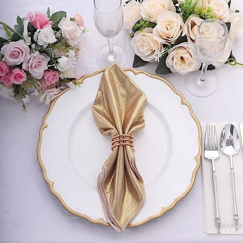 BLUSH 5 Polyester 20&#x22; x 20&#x22; Dinner Table NAPKINS Sequin Dots