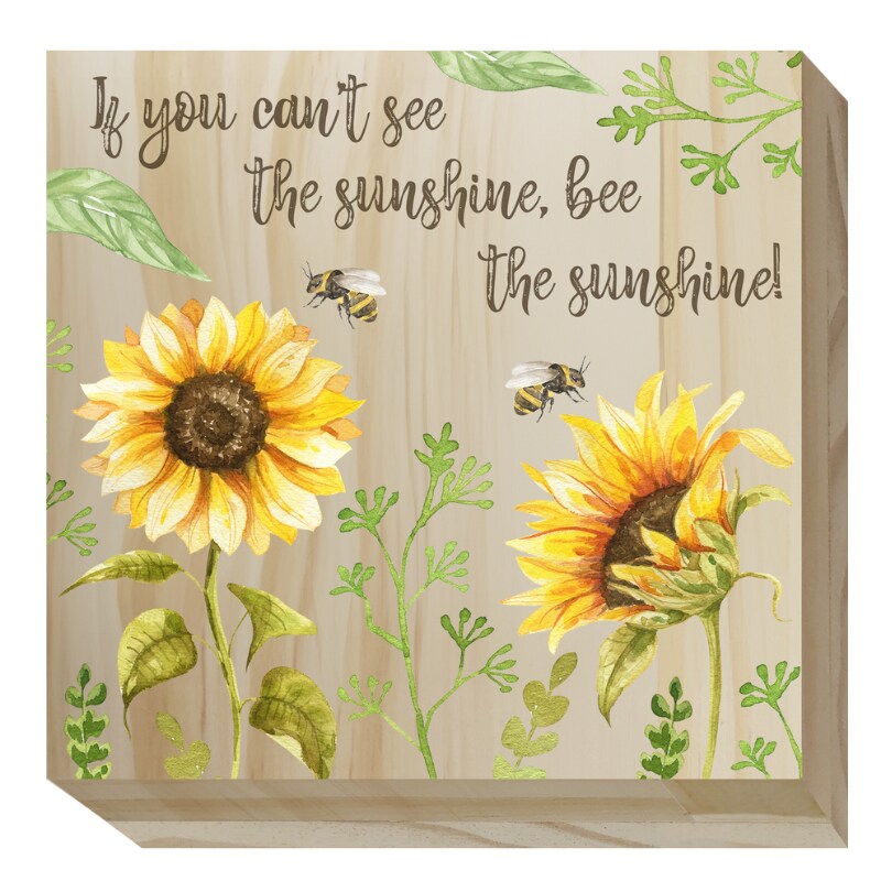 Flora &#x26; Fauna Wood Block Sign - Bee the sunshine