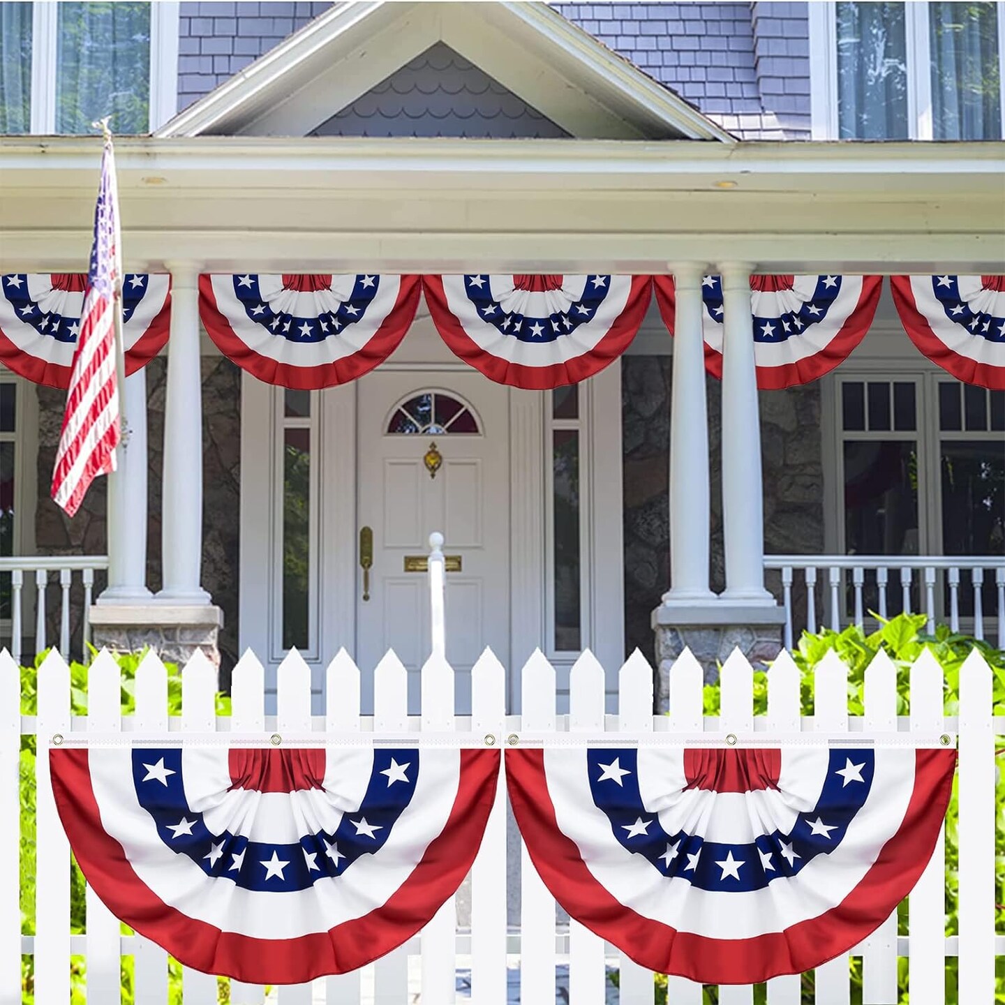 Fancy Half Fan Banner Flag for Memorial Day Decoration