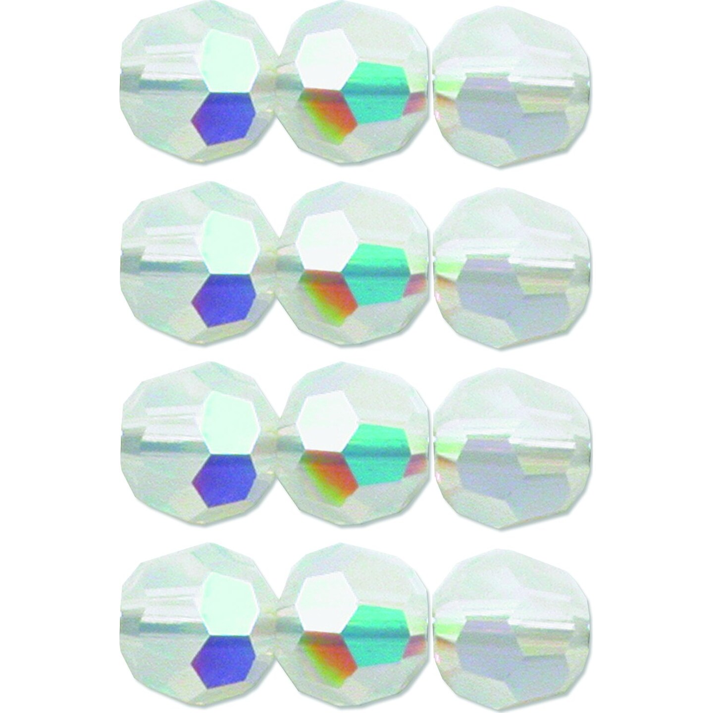 12 White Opal AB Round Swarovski Crystal Beads 5000 4mm