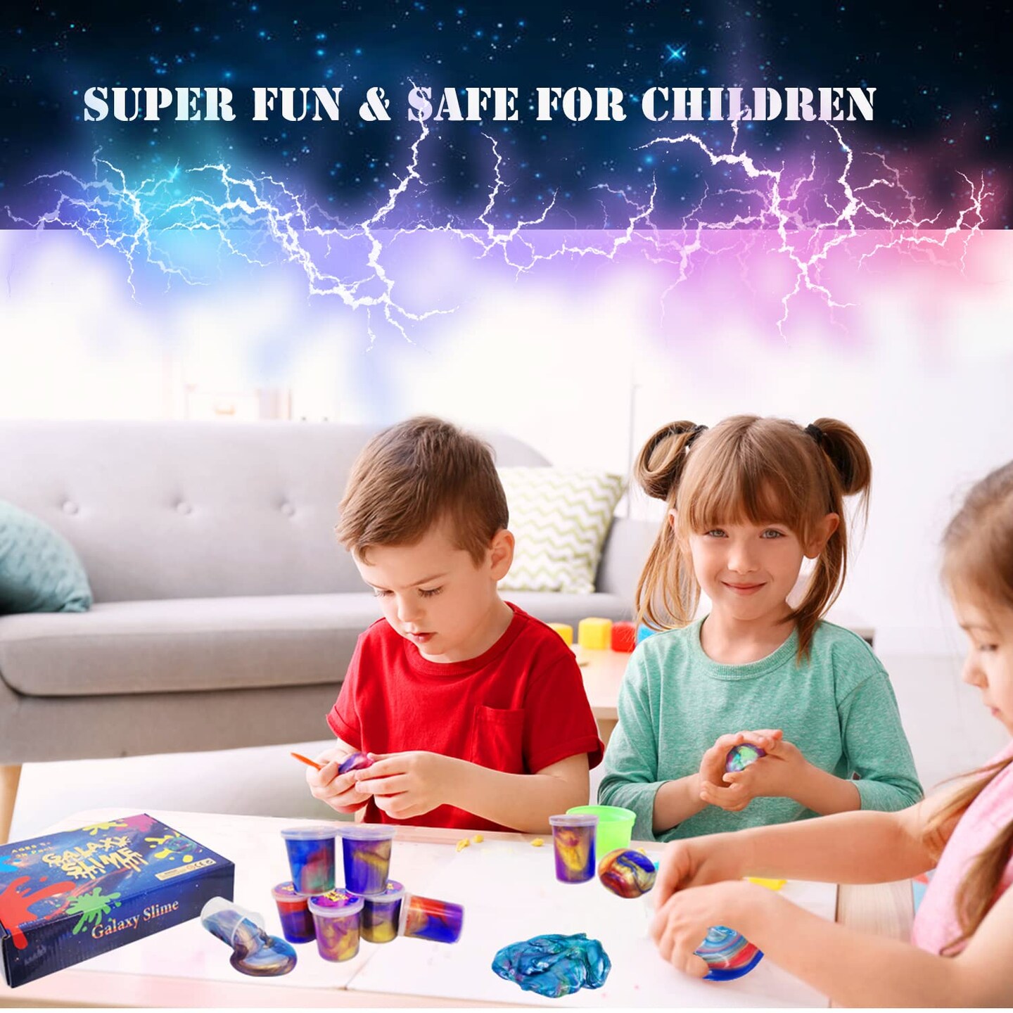 24 Pieces Colorful Galaxy Slime, Stretchy & Non-Sticky,Idea Stocking Stuffers for Christmas,Party Favors for Kids, Sensory and Tactile Stimulation, Stress Relief, Educational Game, for Girls & Boys