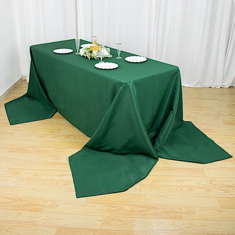 90x156-Inch HUNTER GREEN RECTANGULAR Premium Polyester Tablecloths