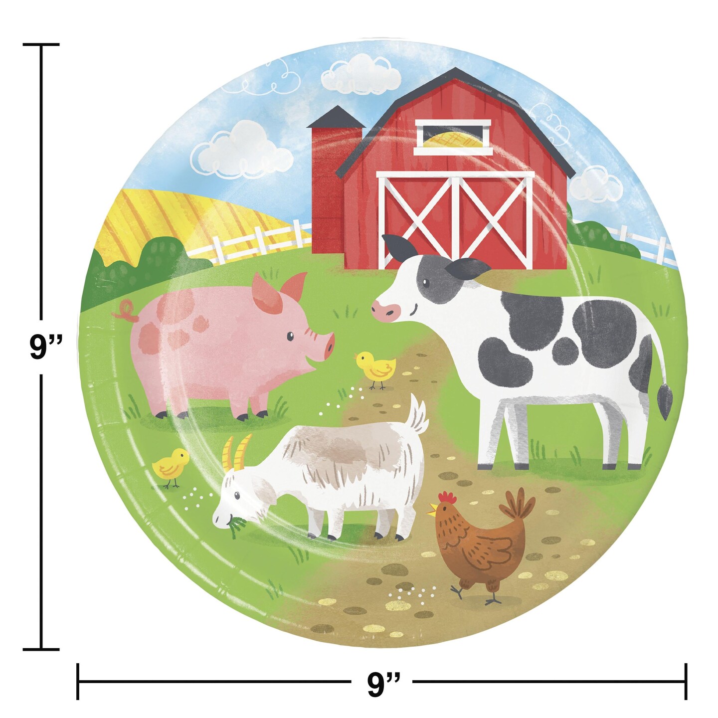 Farm Animals Dinner Plate (8/Pkg)