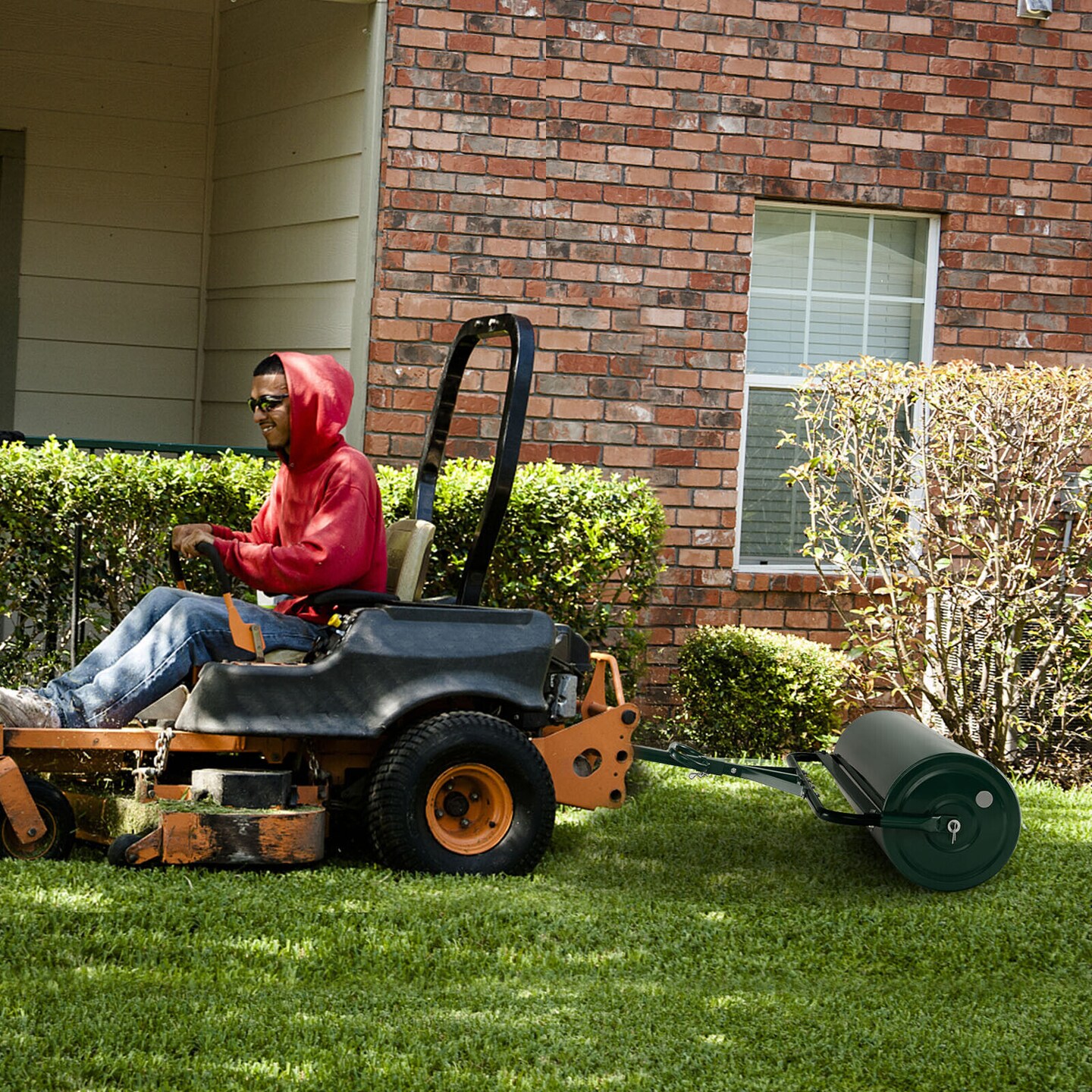 Metal Lawn Roller with Detachable Gripping Handle