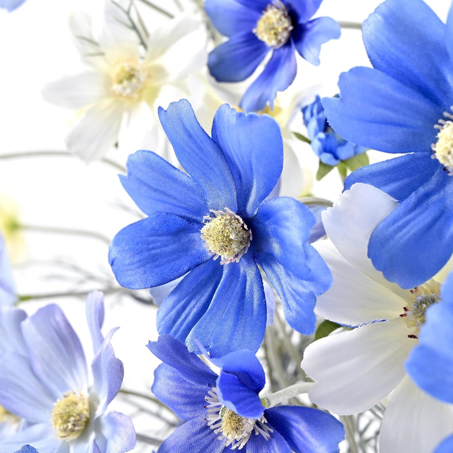 【美品】  ブルーフラワー　17cm 6P 618 直送商品A】ミニタオル/チャームが選べる フラワーブーケ ブルー