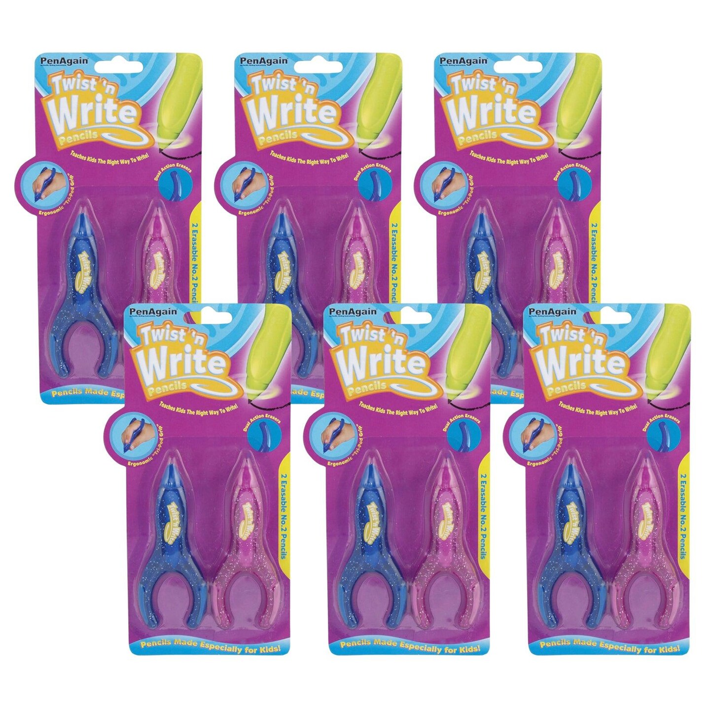 Twist &#x27;n Write&#x2122; Pencils, 2 Per Pack, 6 Packs