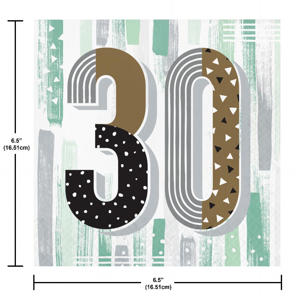 Minted Milestone Lunch Napkin, 30 (16 per Pkg)