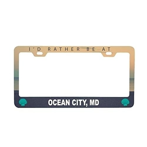 R And R Imports Ocean City Maryland Sea Shell Design Souvenir Metal License