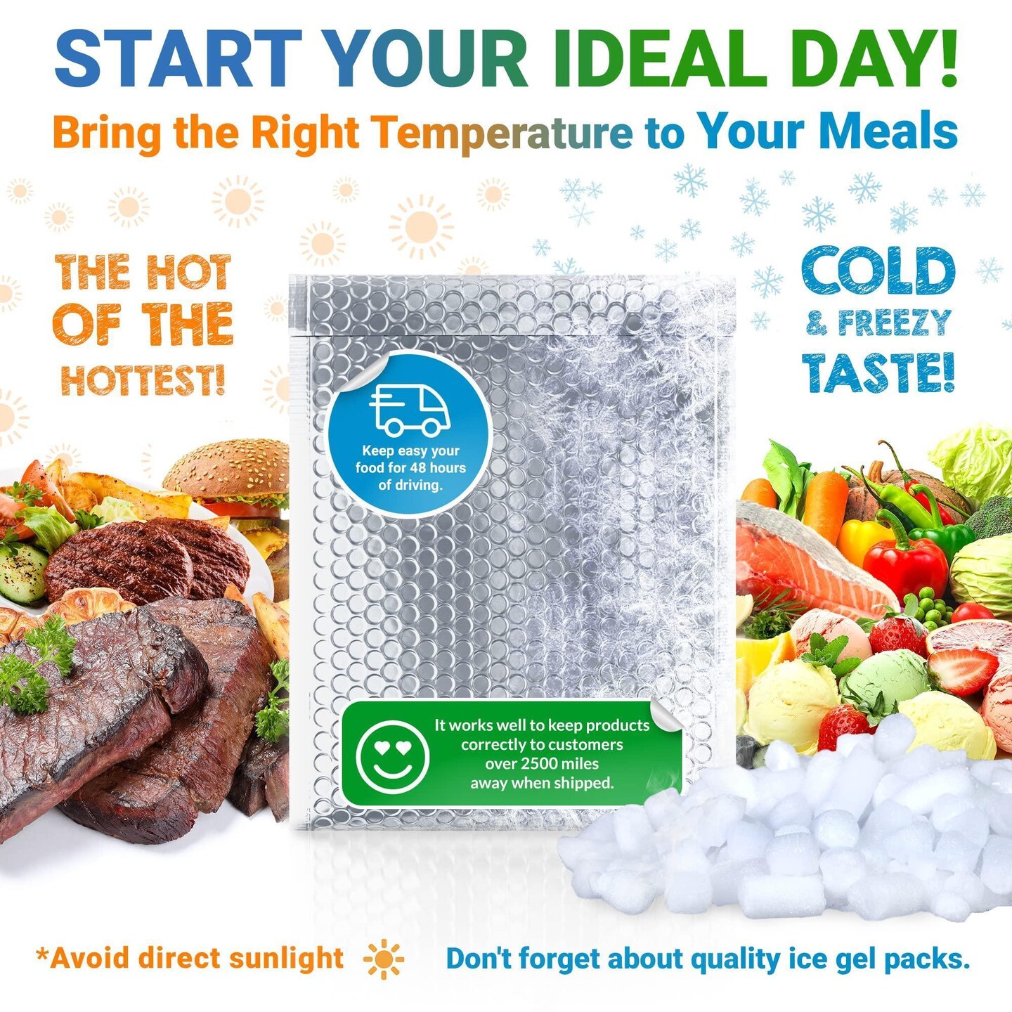 Thermal Bubble Mailer 10 x 10.5 Pack of 10 Foil Mailing Envelopes Self Seal Cool Bubble Mailers Waterproof Cold Shipping Package Insulated Shipping Bags for Food Perishables Cosmetics