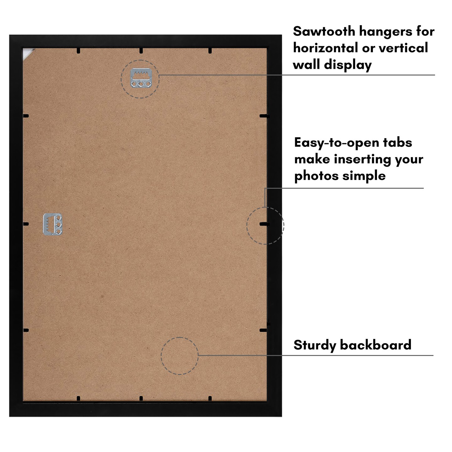 Americanflat A3 A4 Picture Frame - Set of 2 - Poster Frame for Displaying Artwork, Photos, and Documents - Shatter Resistant Glass - Adjustable Hanging Hardware - Includes Easel - Black