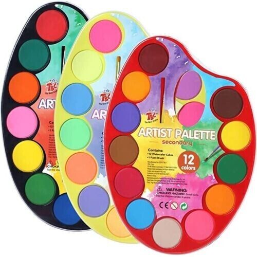 36-Color Watercolor Paint Set with Brush and Palette