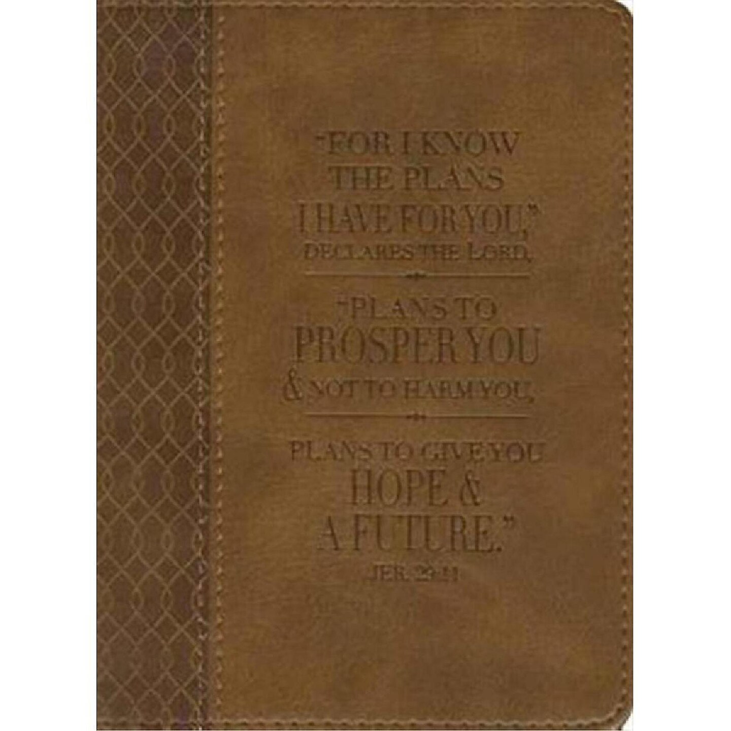 Christian Art Gifts Journal For I Know The Plans Tan Twirl Luxleather | MINA&#xAE;