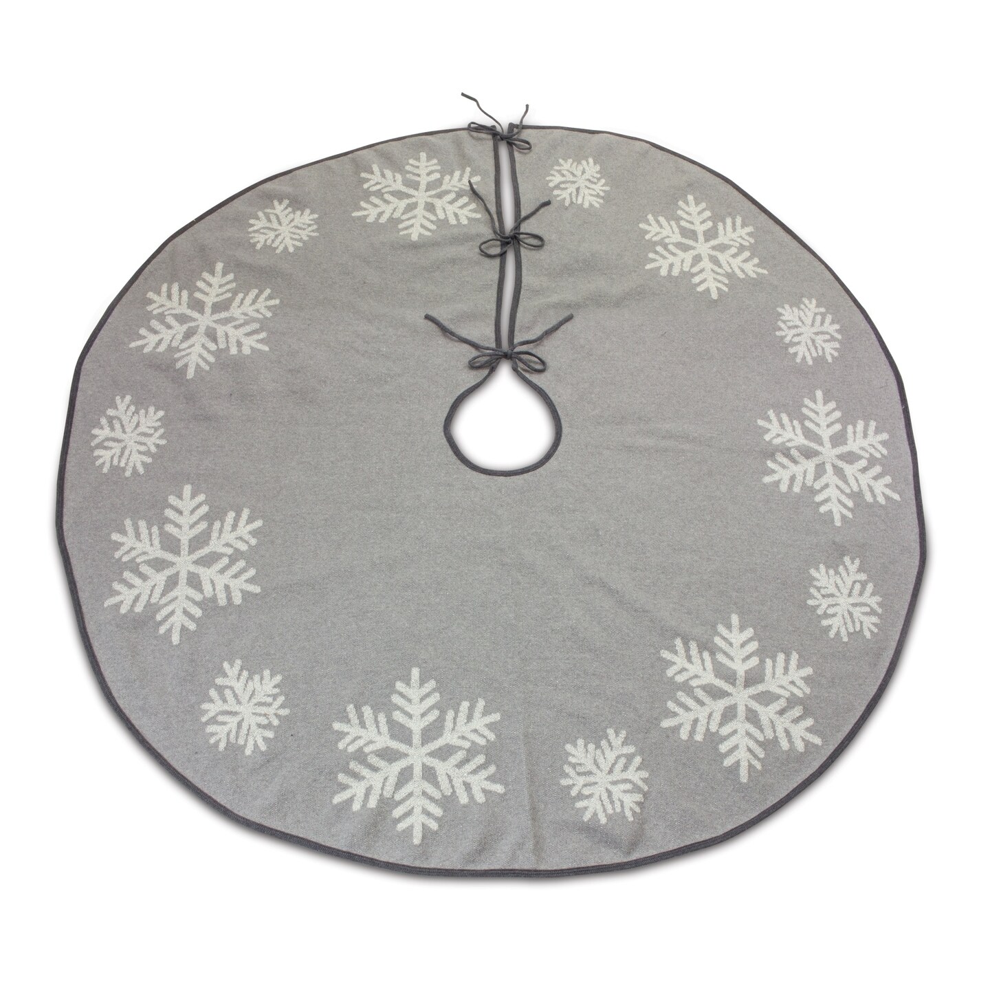 Melrose Snowflake Christmas Tree Skirt - 48&#x22; - Gray and White