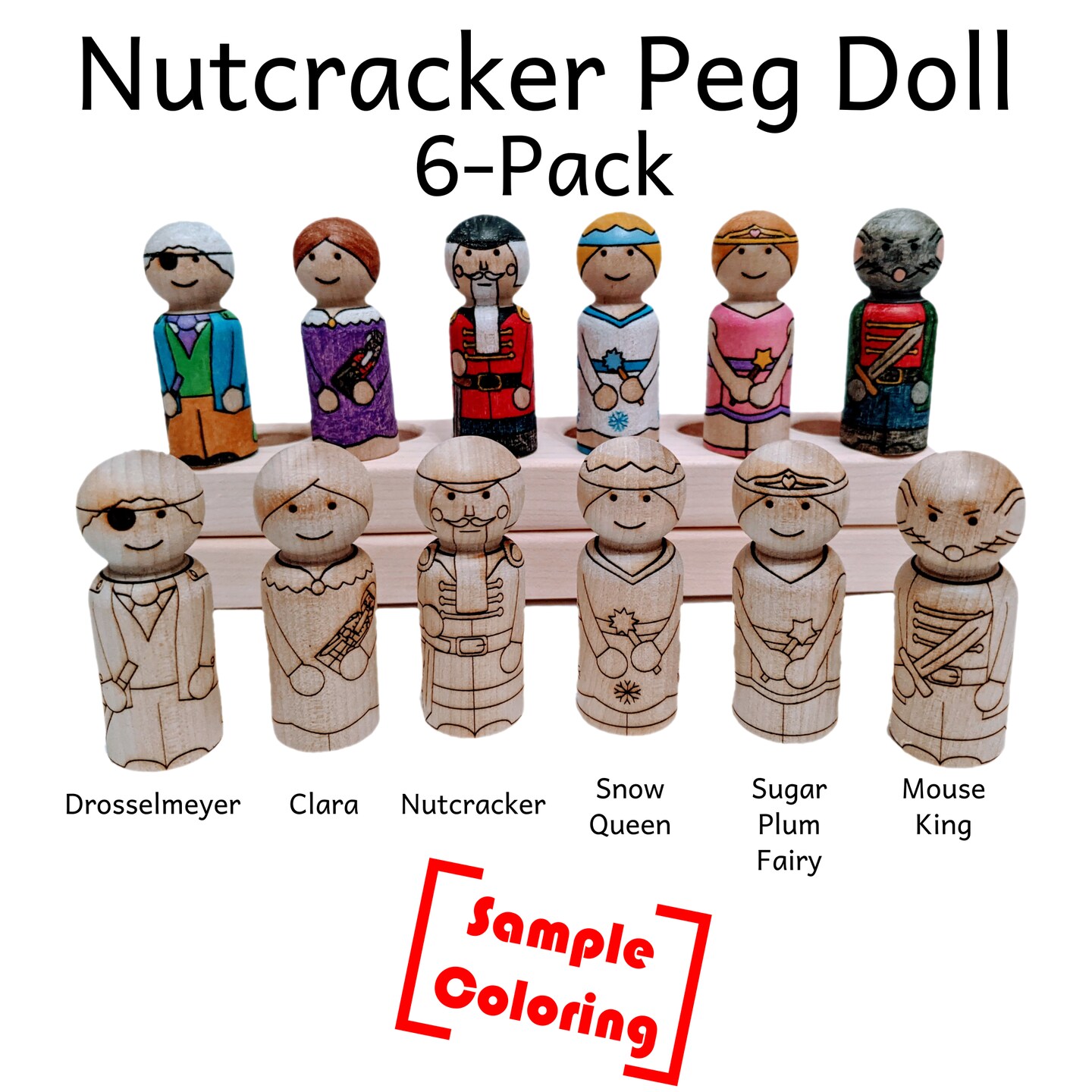 Nutcracker Peg Doll Set by Pegsies&#x2122;