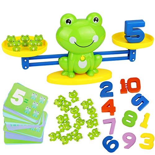 Valentines for Preschoolers Frog Balance Counting Toys for Boys &#x26; Girls Educational Number Toy Fun Children&#x27;s Gift STEM Learning Age 3+ (63 PCS)