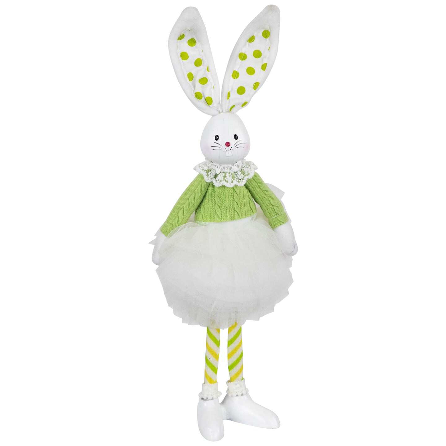 Northlight Ballerina Bunny Standing Easter Figure - 15&#x22; - Green and White