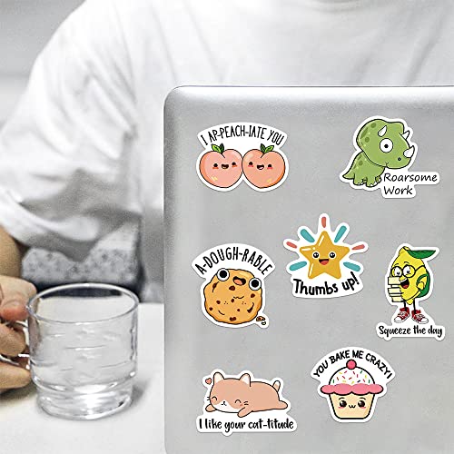 50 Pieces Punny Rewards Motivational Stickers, Incentives Stickers Positive Punny Teacher Supplies Stickers for Kids School Classroom