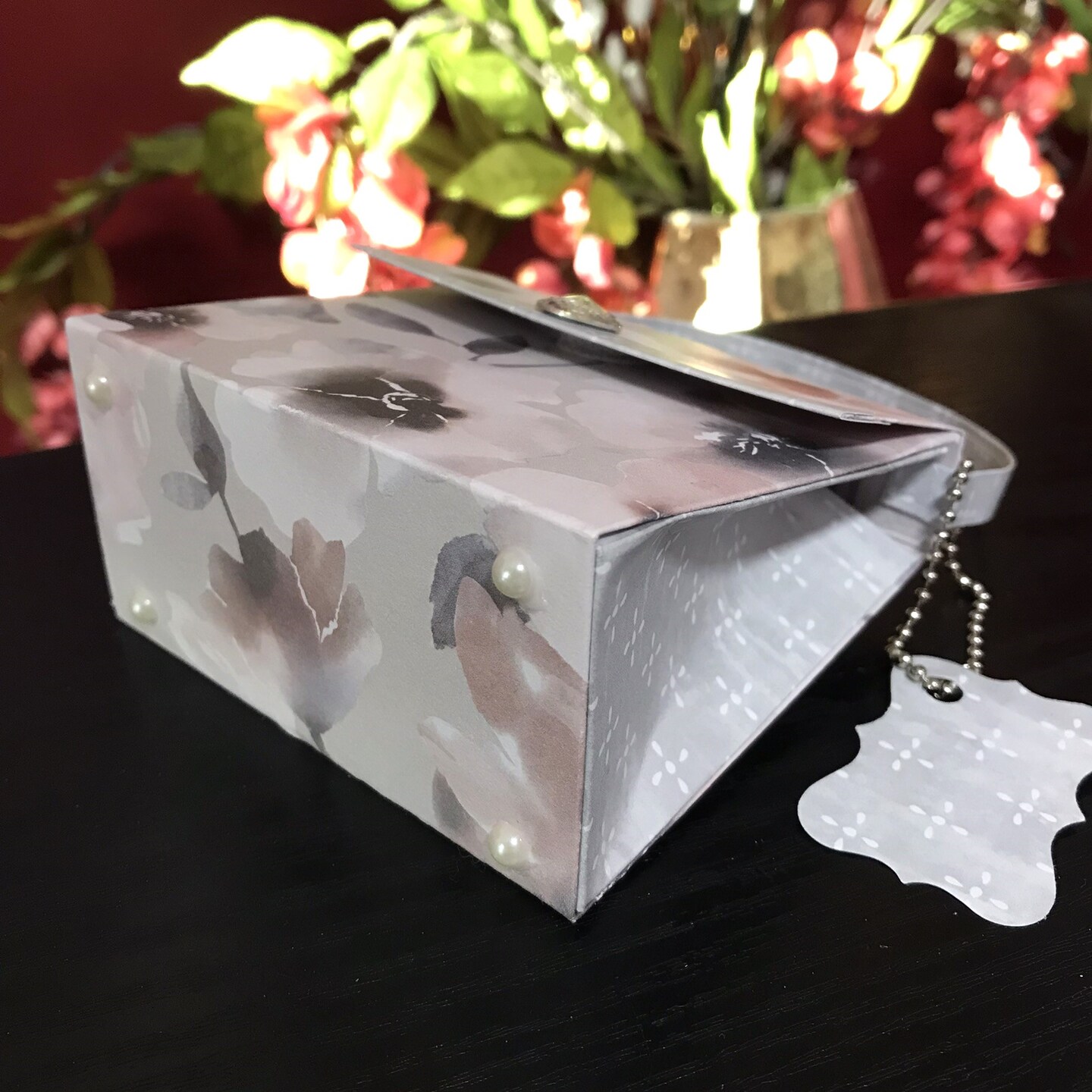 4.5x2x3.75 Zebra Print Ribbon Tied Purse Gift Card Boxes