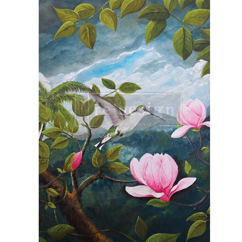 Redesign With Prima A1 Decoupage Rice Paper (Mulberry Tissue Paper) ? Spring Magnolias 23.4&#x22;X33.1&#x22; 655350655853