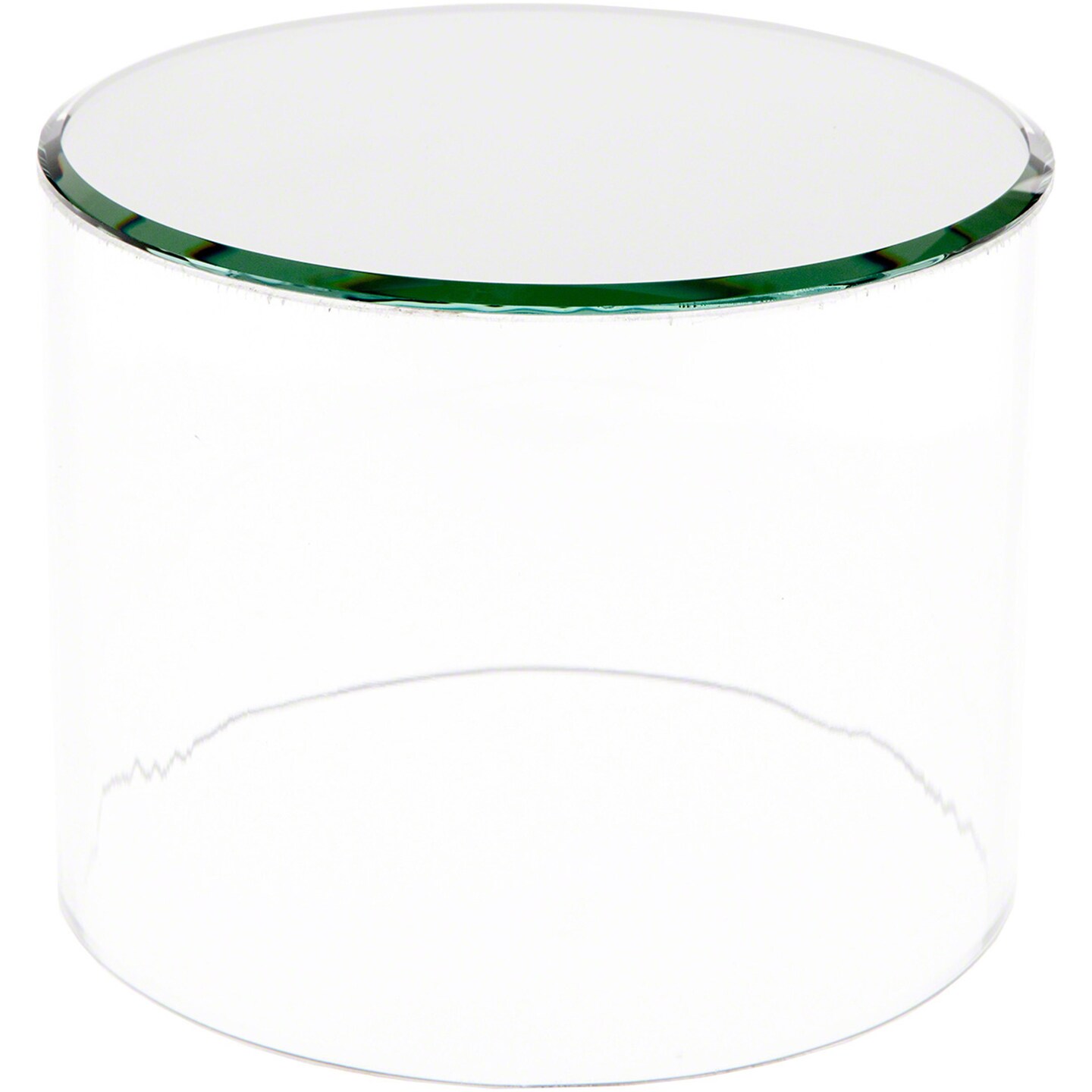 Plymor Clear Acrylic Cylinder Display Riser with Mirror Top, 4&#x22; H x 5&#x22; D