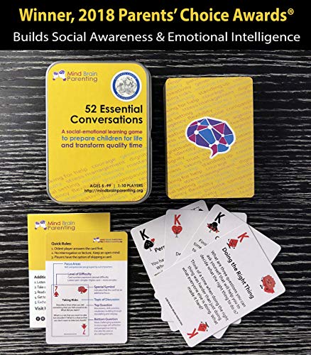 52 Pieces Essential Conversations by Harvard Educator for Home, Therapy, Speech, School Classroom - Conversation Cards for Kids, Family, Teacher &#x26; Counselor to Build Growth Mindset &#x26; Communication Skills