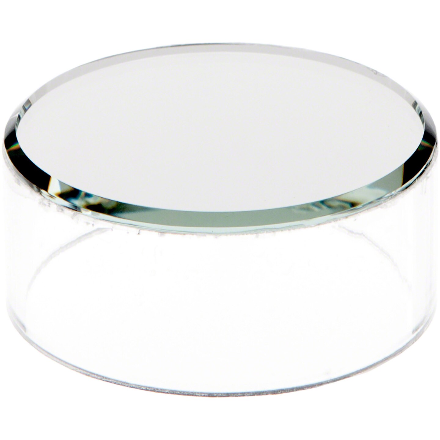 Plymor Clear Acrylic Cylinder Display Riser with Mirror Top, 1&#x22; H x 2.5&#x22; D