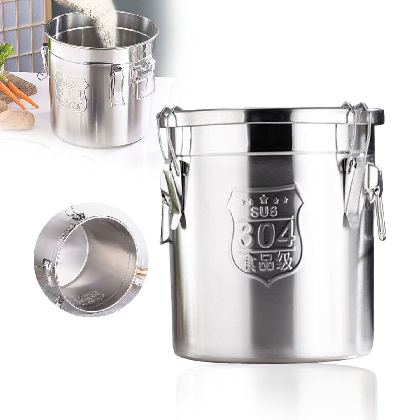 Kitcheniva Stainless Steel Airtight Kitchen Canister Storage Container