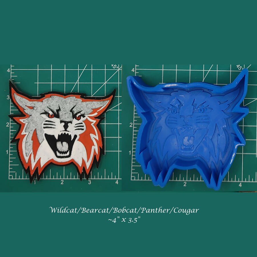 Bearcat, Wildcat, Panther, Bobcat, Cougar, School Mascot Silicone Freshie Mold