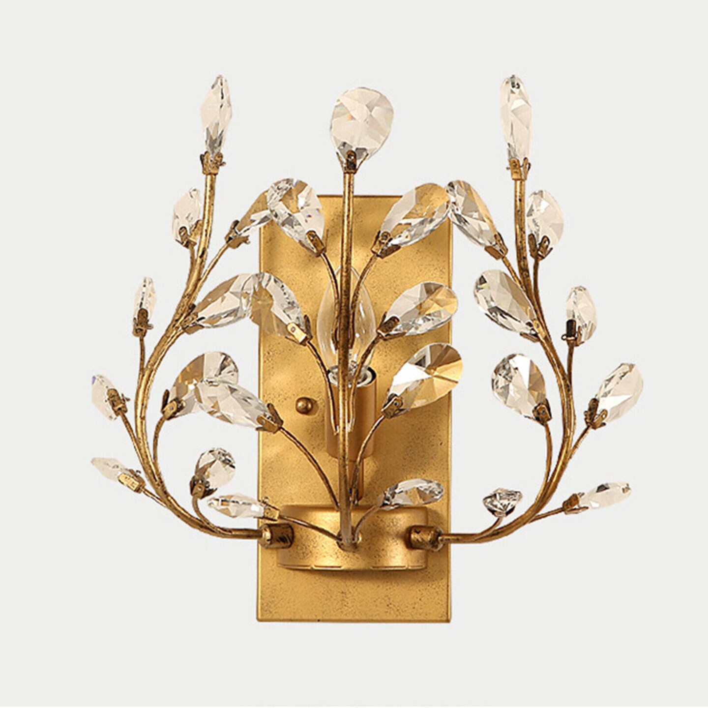 Kitcheniva Luxury Modern Crystal Gold Wall Sconce LIight Fixture