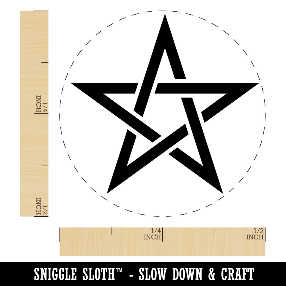 Pentacle Star Witch Wicca Occult Self-Inking Rubber Stamp Ink Stamper for Stamping Crafting Planners